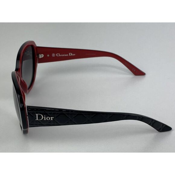 Christian Dior Lady In Dior 1 Back Red Sunglasses Soft Case Logo Round Oversized - Picture 2 of 13